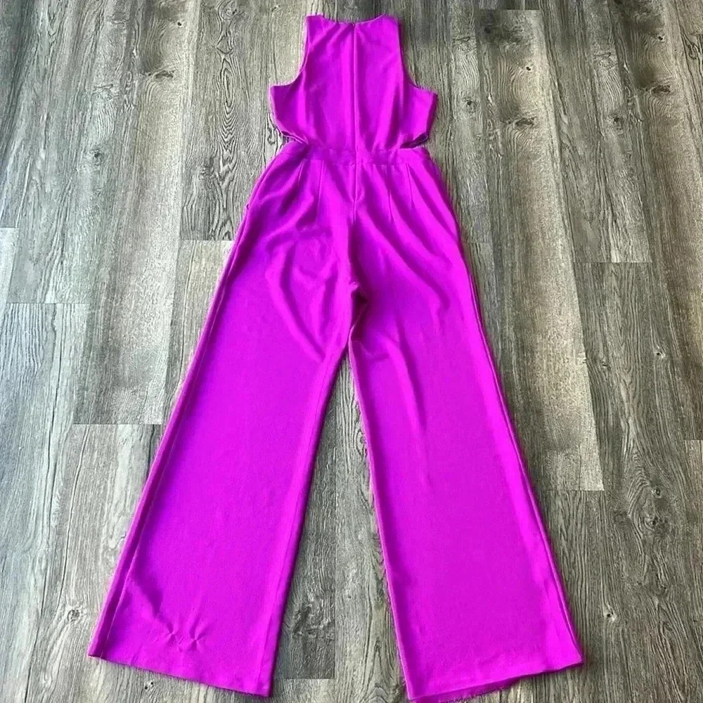 Express Jumpsuit Pink Cut Out Side Jumpsuit Size Small Sleeveless Womens - Picture 11 of 13